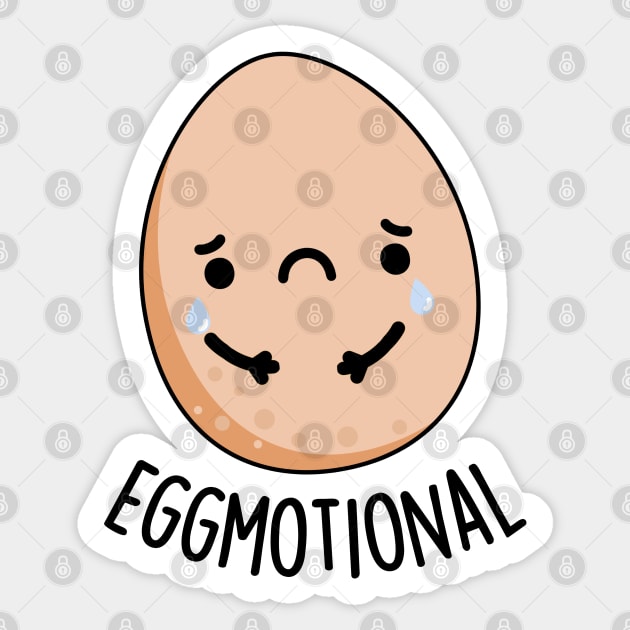 Eggmotional Funny Emotional Egg Pun Sticker by punnybone